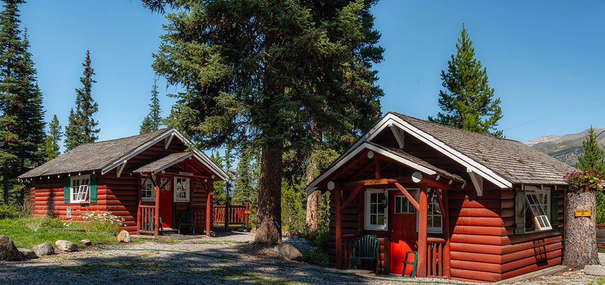 Two red cabins